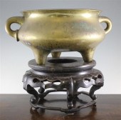 A large Chinese bronze tripod