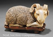 A Large Chinese Carved Ivory F