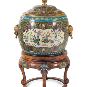 A Large Chinese Cloisonné Enamel