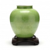 A LARGE CHINESE GREEN GLAZED P