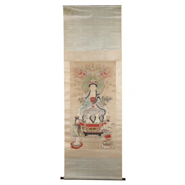 A LARGE CHINESE HANGING SCROLL