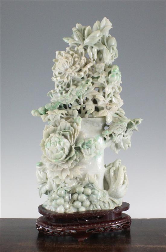 A large Chinese jadeite carving