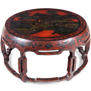 A Large Chinese Painted Red