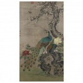 A LARGE CHINESE PAINTING OF A