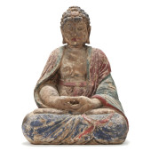 A LARGE CHINESE POLYCHROME WOO
