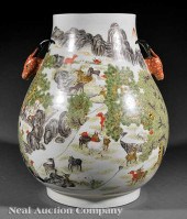 A Large Chinese Porcelain "Hun