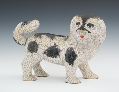 A Large Cloisonne Dog Figural