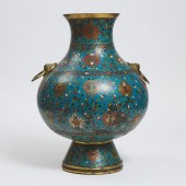 A Large Cloisonné Enamel 'Lotu