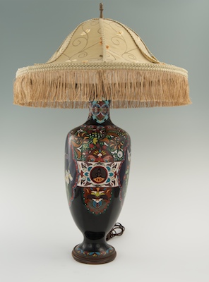 A Large Cloisonne Lamp Hexagonal