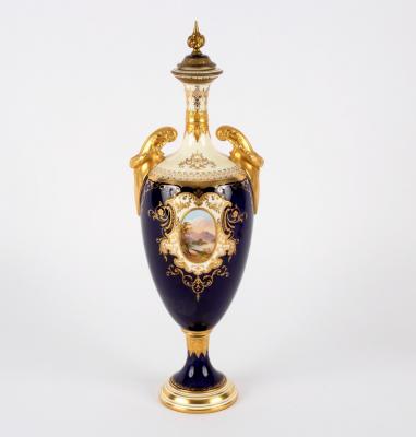 A large Coalport two-handled vase