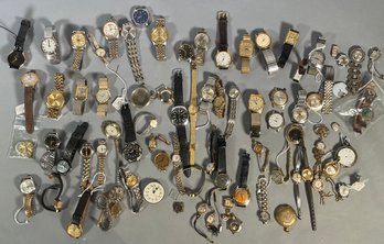A large collection of watches,