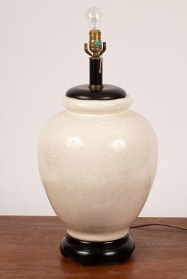 A large crackleware vase of