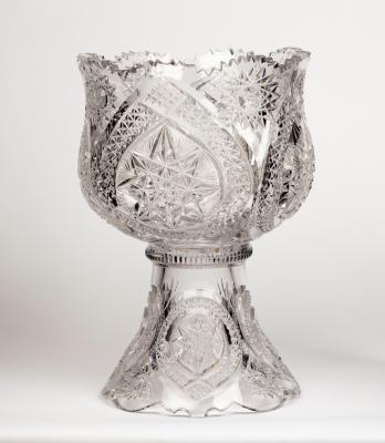 A large cut crystal glass punch