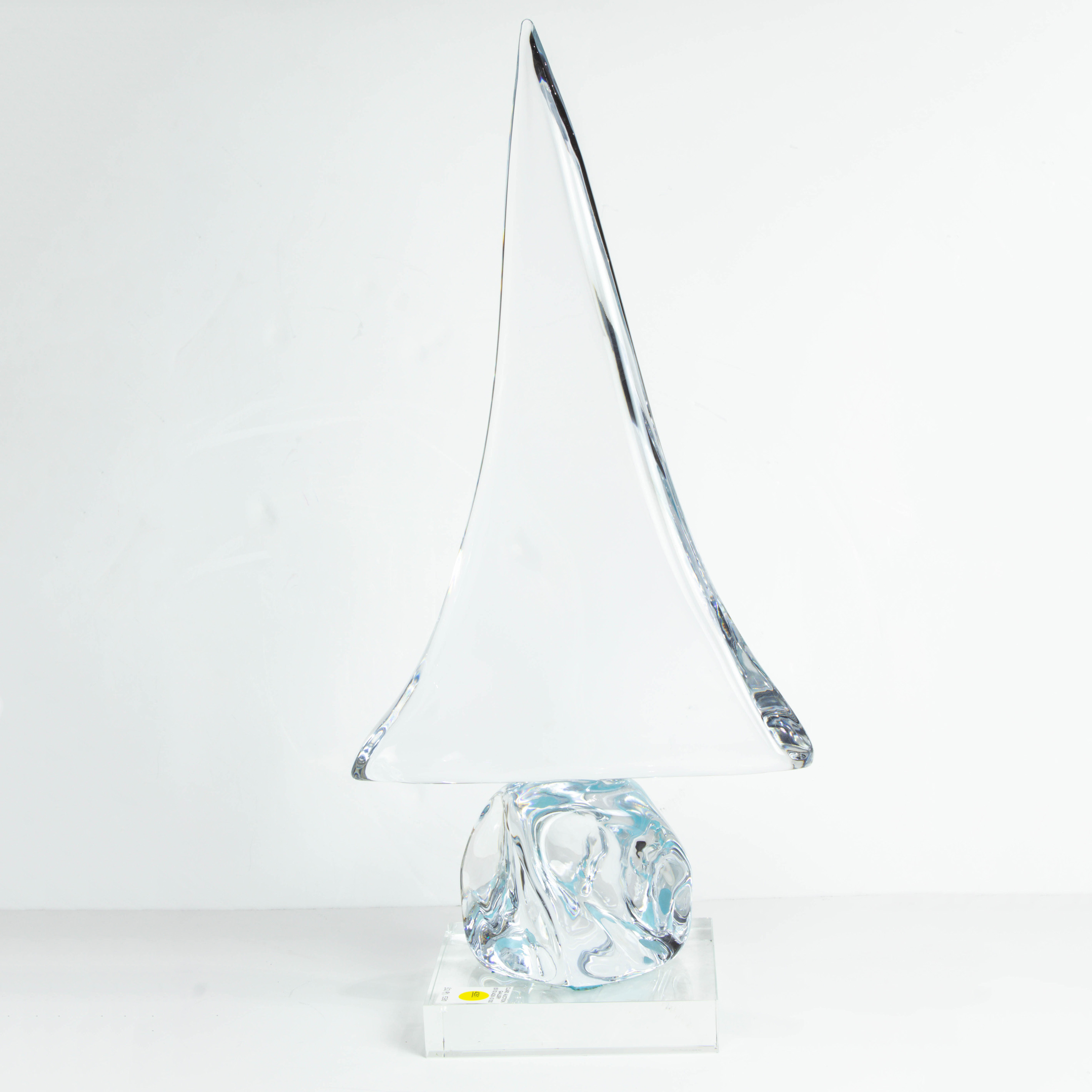 A LARGE DAUM CLEAR GLASS SAILBOAT A