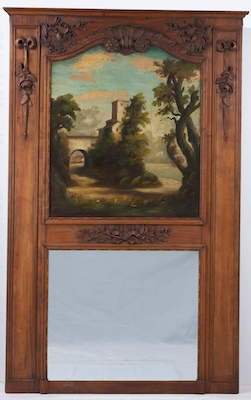 A Large Decorative Trumeau Mirror