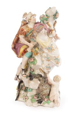 A large Derby figure group of