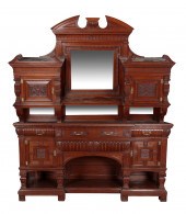 A LARGE EDWARDIAN OAK BREAKFRO