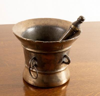 A large English bronze mortar and