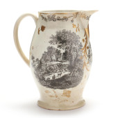 A LARGE ENGLISH LIVERPOOL JUG<