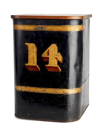 A LARGE ENGLISH TOLE AND MAHOGANY