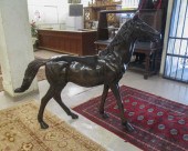 A LARGE EQUESTRIAN BRONZE FLOO