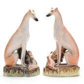 A LARGE FACING PAIR OF STAFFOR