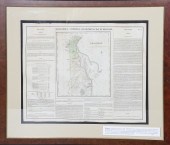 A large framed 1822 map of Del