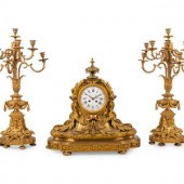 A Large French Gilt Bronze Clo
