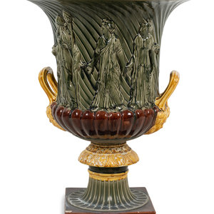 A Large French Majolica Campagna