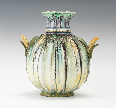 A Large French Majolica Vase with