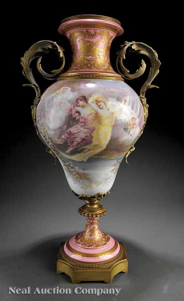 A Large French Rococo Porcelain and