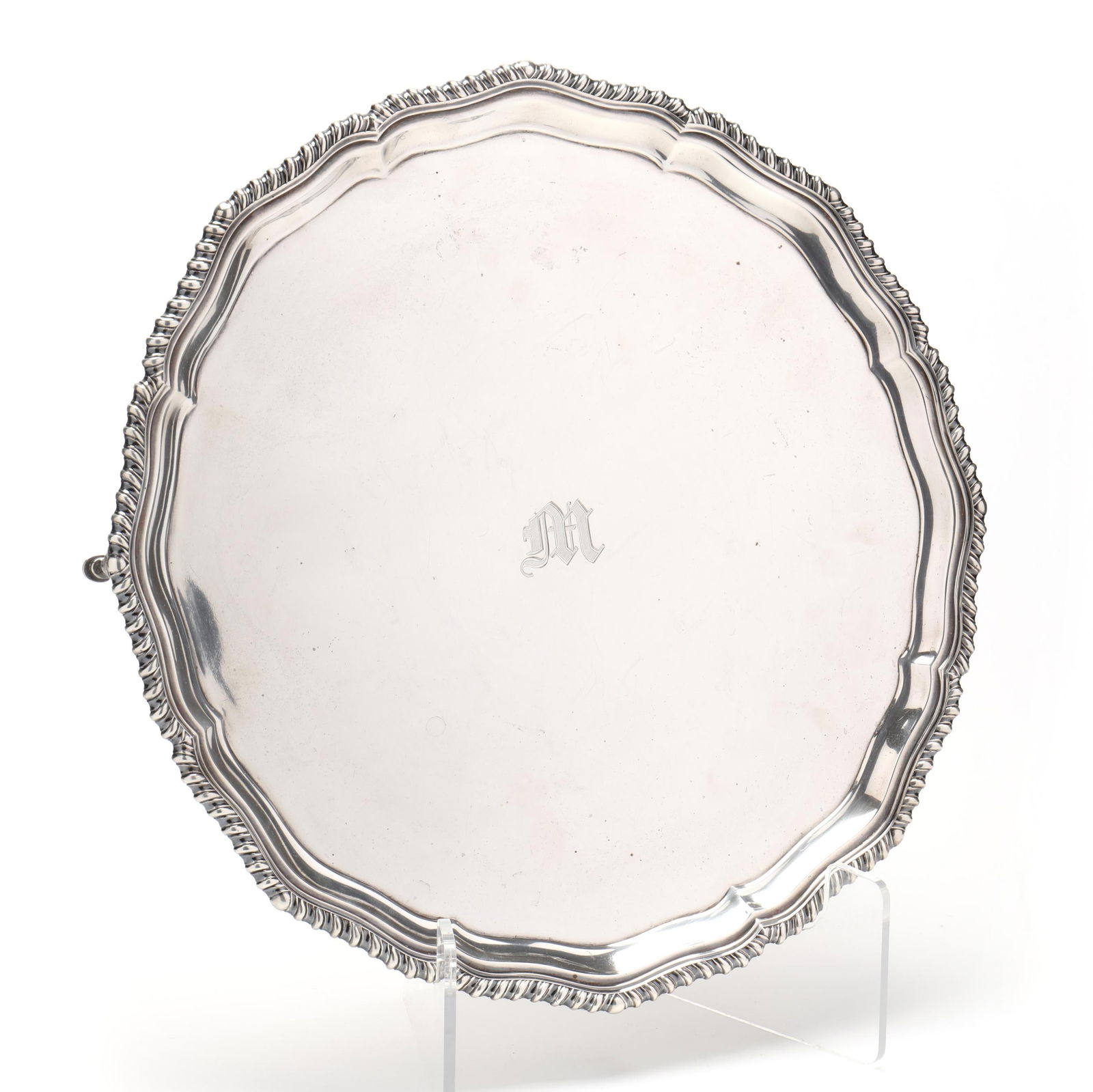 A LARGE GEORGE V SILVER SALVERA