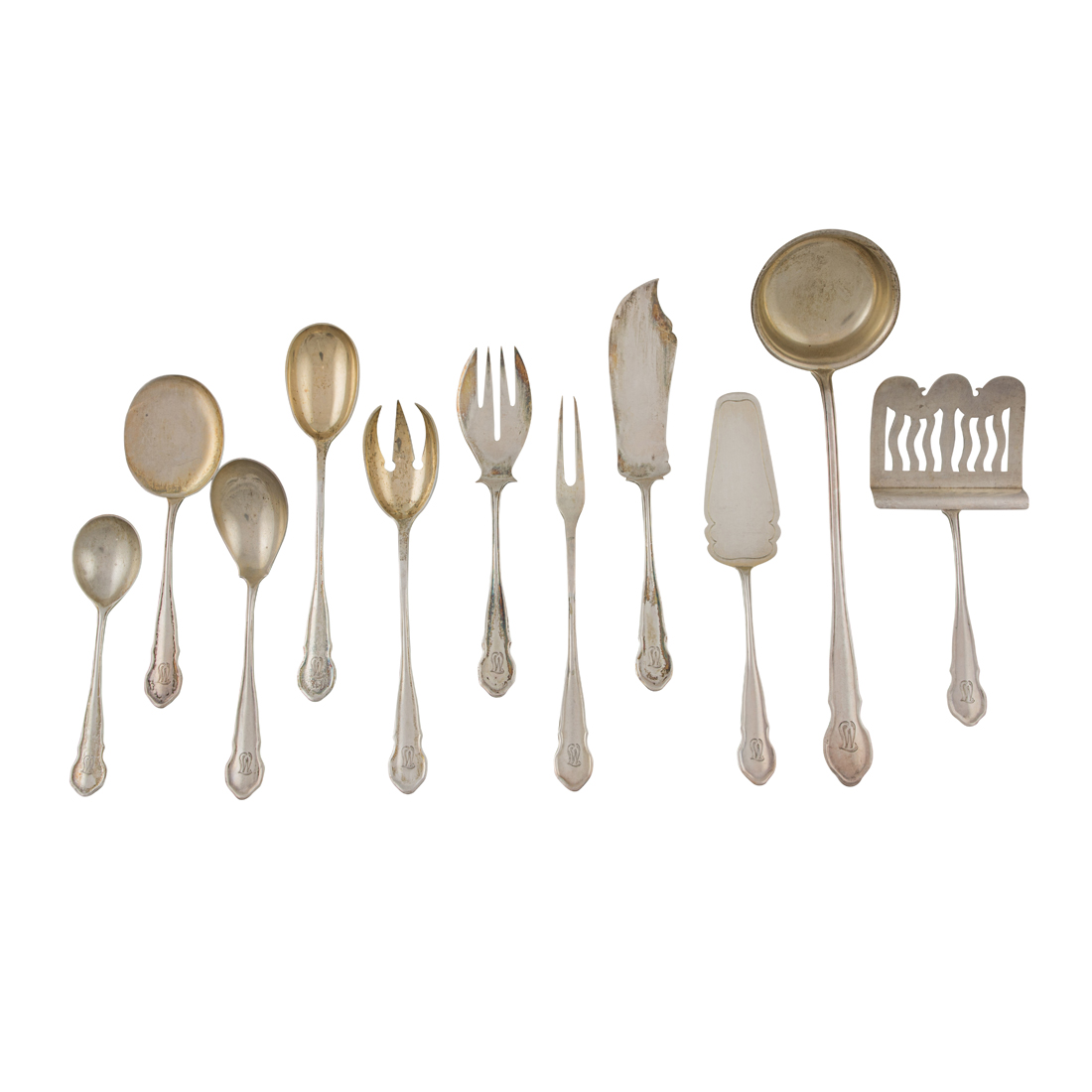 A LARGE GERMAN .800 SILVER FLATWARE