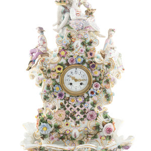 A Large German Porcelain Clock