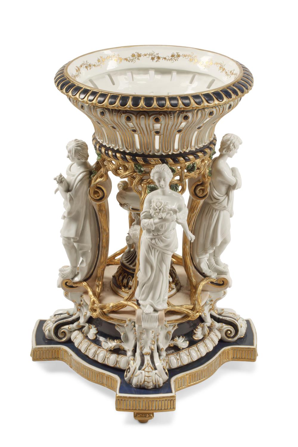 A LARGE GERMAN PORCELAIN COMPOTEA