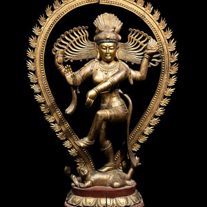A Large Gilt and Red Lacquered Wood