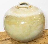 A LARGE GLAZED CERAMIC GLOBULA