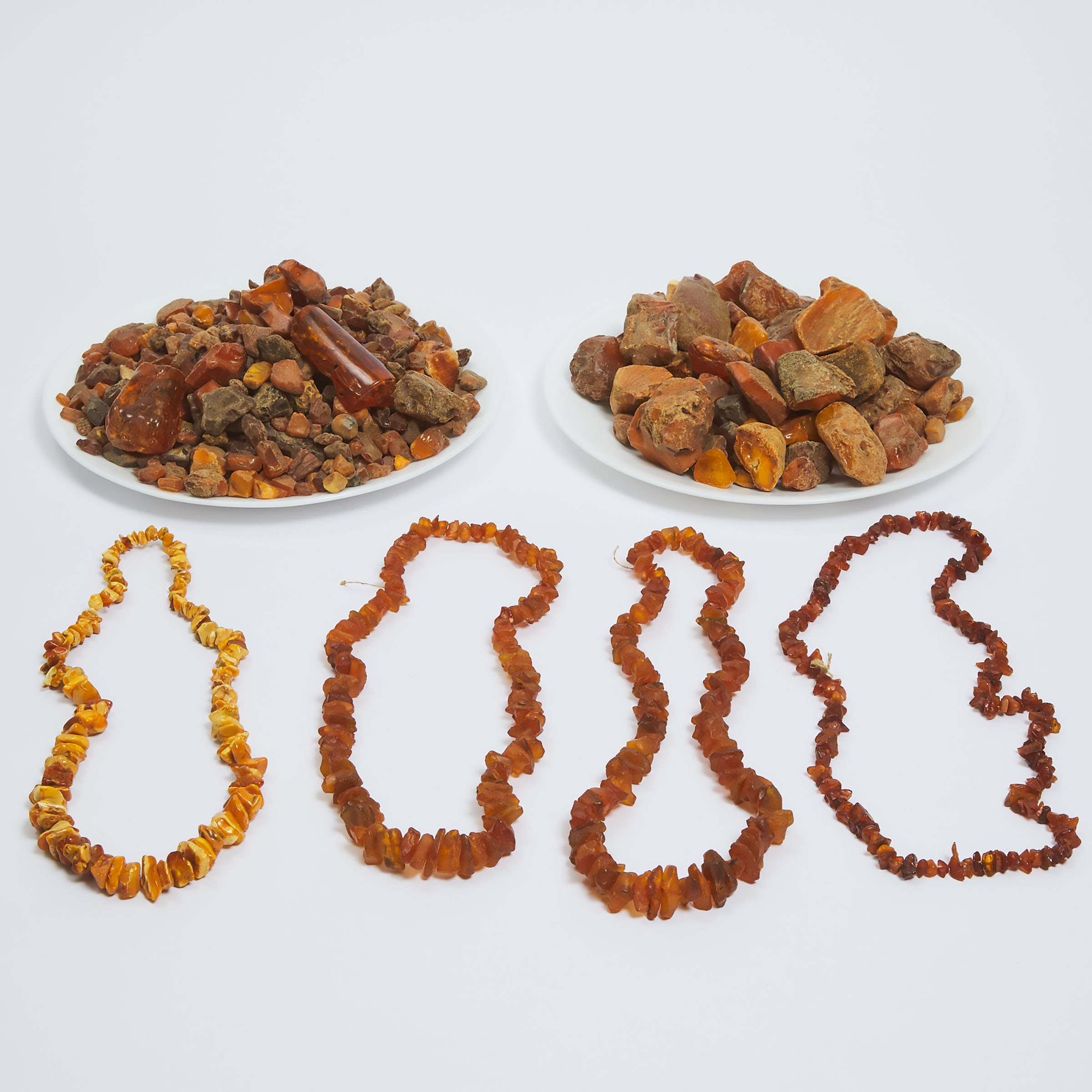 A Large Group of Amber Pieces and