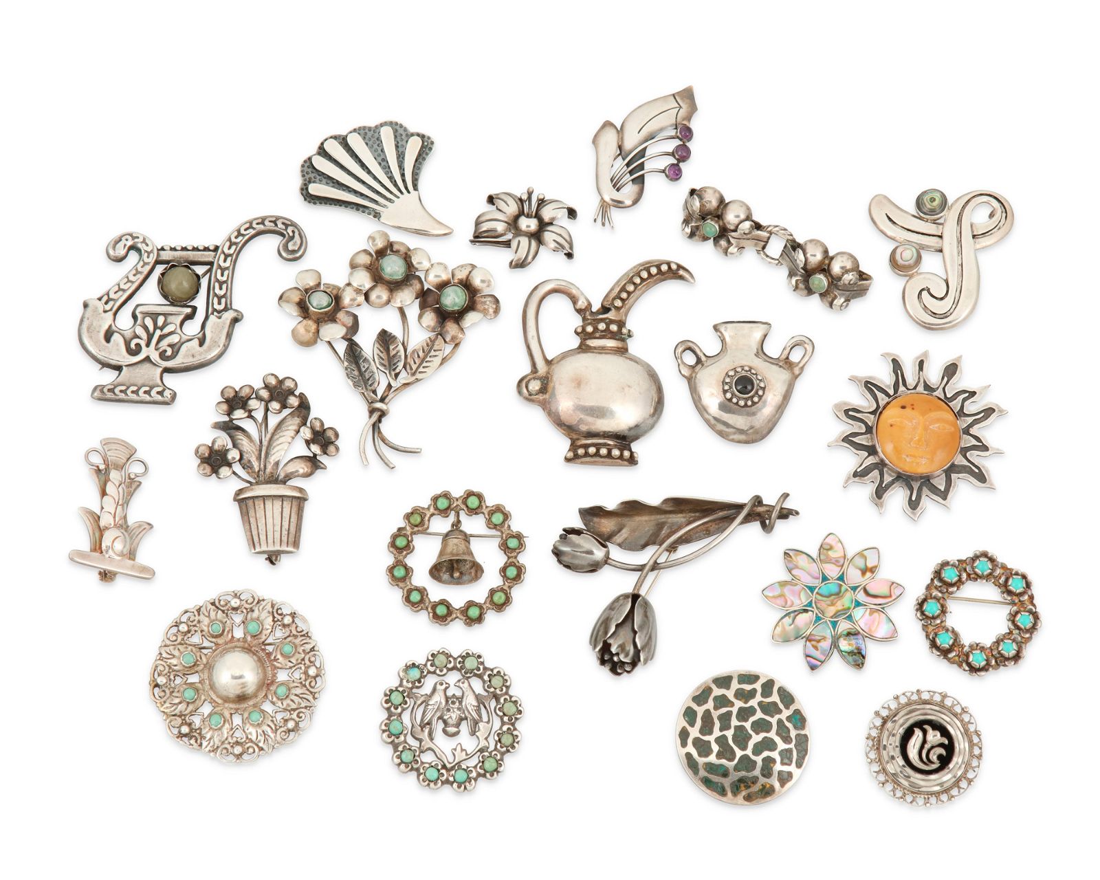A LARGE GROUP OF MEXICAN SILVER