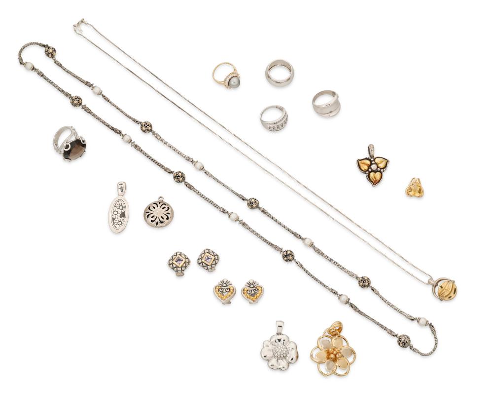 A LARGE GROUP OF SILVER AND GOLD