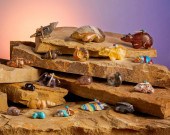 A LARGE GROUP OF ZUNI STONE FE