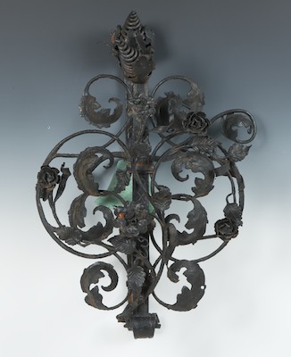 A Large Hand Made Wrought Iron Bell