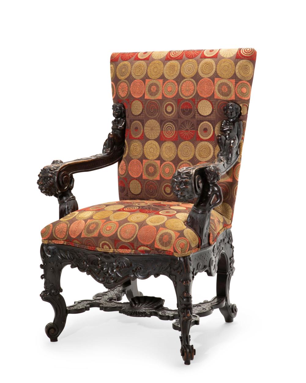 A LARGE HORNER-STYLE CARVED WOOD