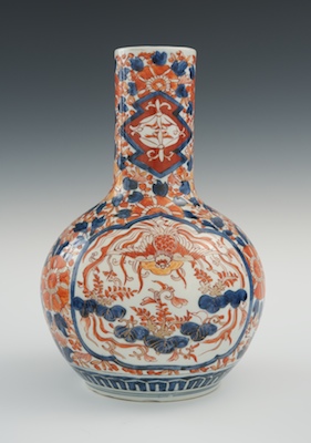 A Large Imari Bottle Vase Meiji