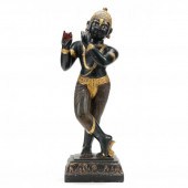 A LARGE INDIAN CARVED BLACK ST