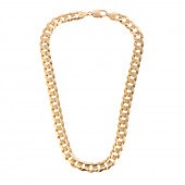 A LARGE ITALIAN 14K CURB LINK