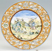 A LARGE ITALIAN MAJOLICA CHARG