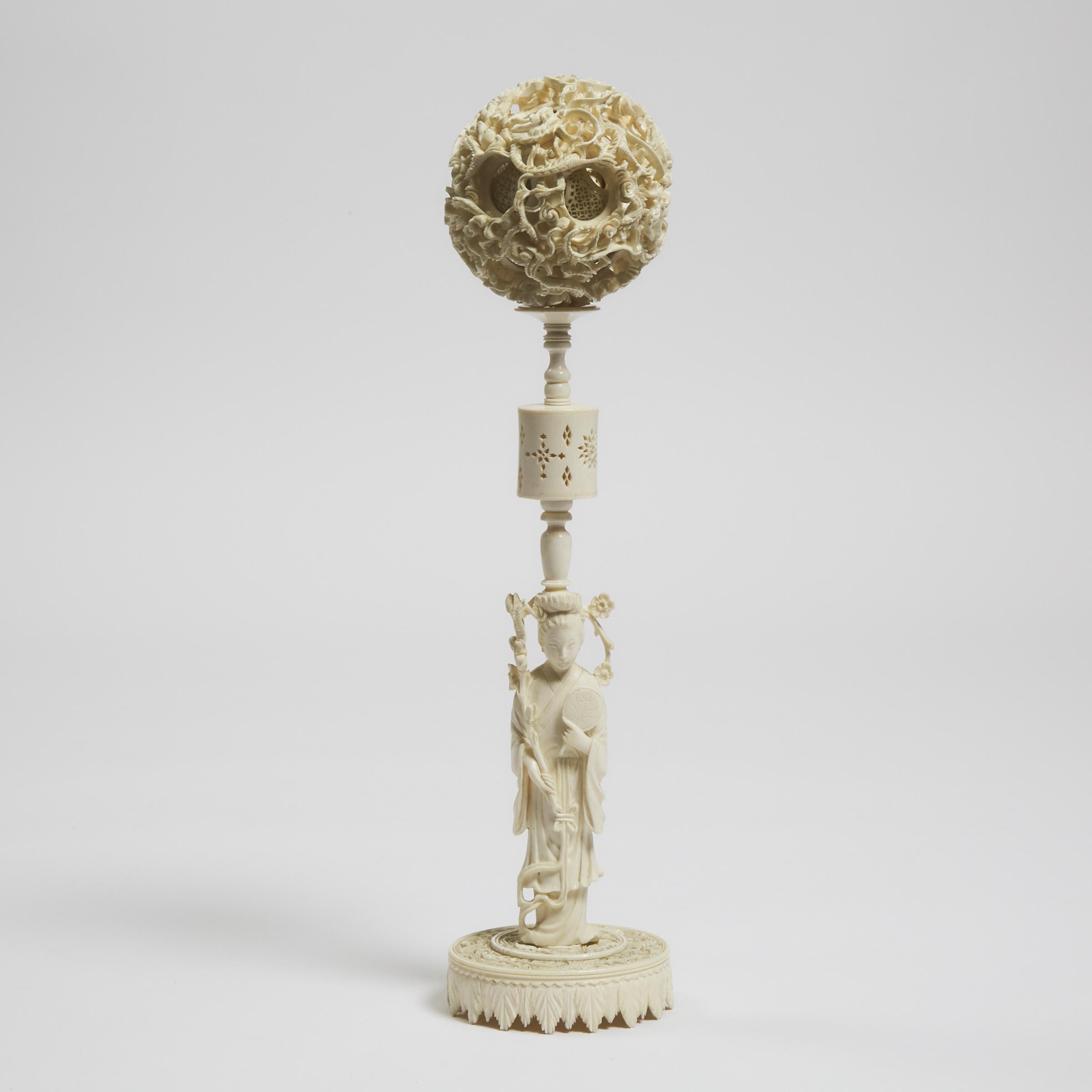 A Large Ivory Puzzle Ball and