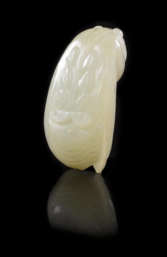 A Large Jade Carving of a Cicada of