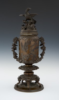 A Large Japanese Bronze Vase with
